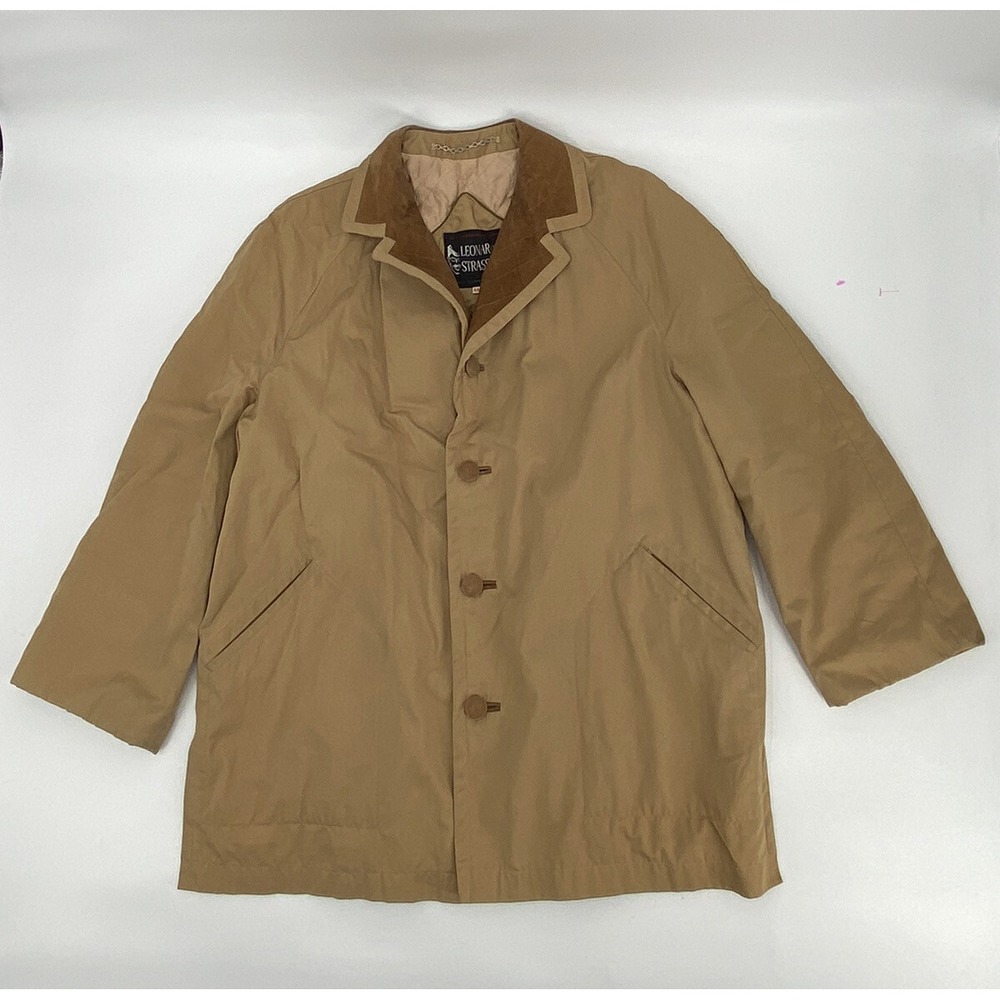 Vintage Rare Leonardo Strassi 100% Fine Combed Cotton 3 Button Jacket Size 44